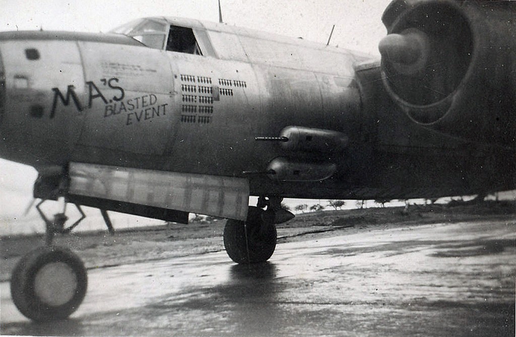 "Our plane, Ma's Blasted Event. My crew chief and I kept the plane in good flying condition."