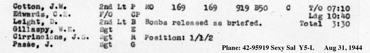 B0293 p1882 Cirrincione August 31, 1944